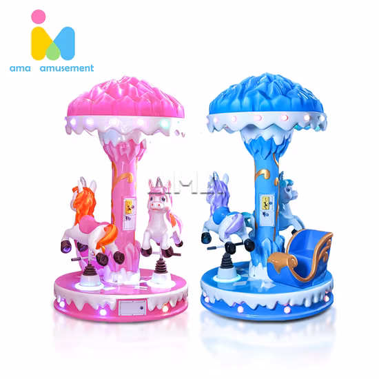Un nouvel équipement de parc d'attractions de conception monte un carrousel pour le monde des enfants
